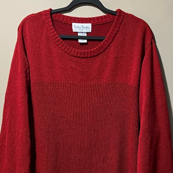Delta Burke Collection Red Ribbed Knit Tunic Sweater - Picture 3 of 14
